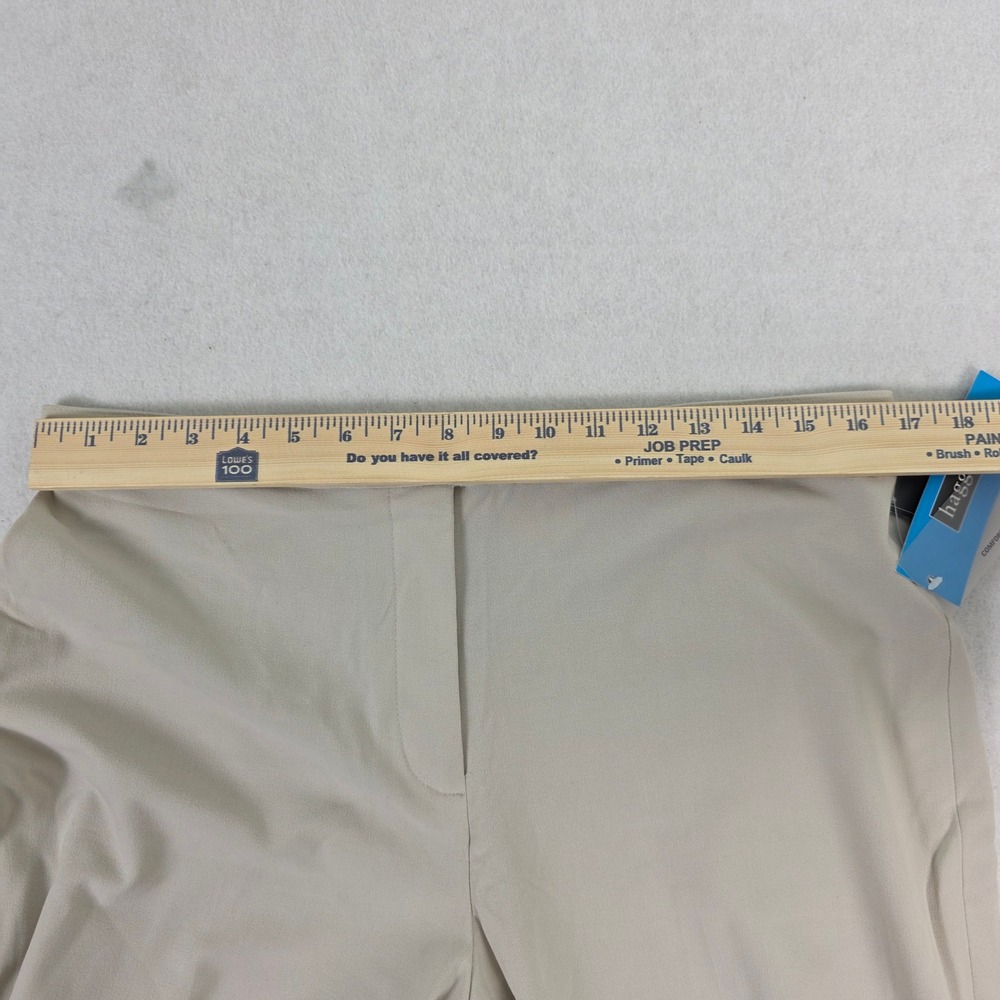 Haggar Women 14 Average Dress Pants Beige New Straight Leg Comfort Stretch - Picture 7 of 11